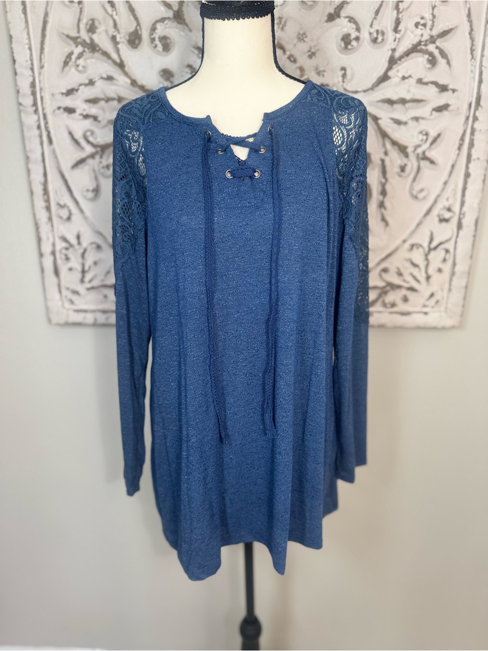 Energie Navy Lace Tunic Top
